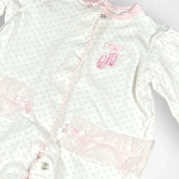 4/$20 Little  Me White Ballerina Sleeper/Footie - Picture 2 of 5
